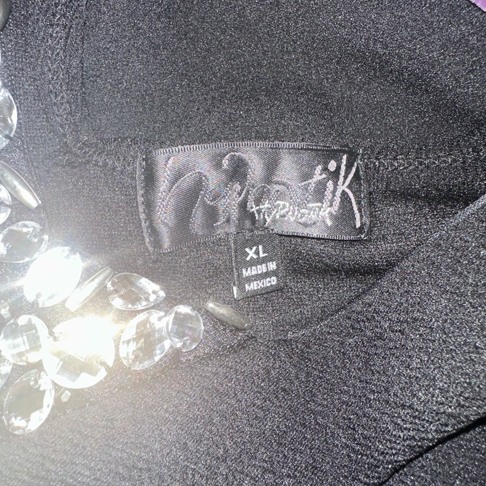 Source Unknown Black Embellished Peplum Mini Dress - Picture 3 of 3